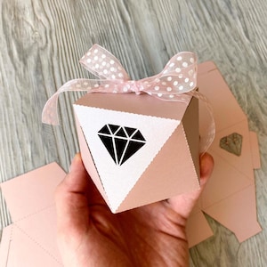 Cricut dreieckiger Diamanten Svg Gun Box digitale Vorlage, Polygonale Hochzeit Party Geschenk Box, Laser geschnittene Papierschnitt Cameo Dateien (svg dxf ai cdr)