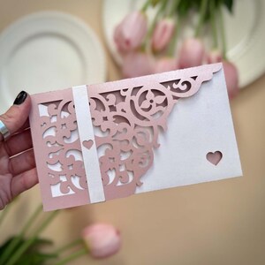 Modelo de envelope de dinheiro svg com padrão celta, porta-dinheiro para presente de casamento com corte a laser Bellyband, cartão de aniversário com corte de papel Cricut, cameo cdr, ai, dxf