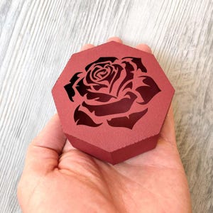 Caixa de presente de rosas modelo octogonal svg com tampa, caixa de lembrancinhas de festa de casamento para cricut de corte a laser, arquivos de papel de estêncil cameo (svg dxf ai cdr)