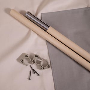 Ikea kura staaf voor gordijnen, houten kroonlijst voor Ikea kura-gordijnen, accessoires bed Ikea Kura
