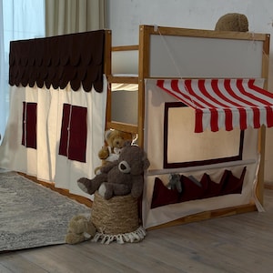 Shop Market curtain Ikea Kura/ Bunk bed curtain/ Accessories bed Ikea Kura/ Kura bed tent/ Kura bed vorhang/ Ikea kura canopy/ Canopy house