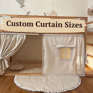 Individual sizes of curtains bunk bed, ikea kura bunk bed play curtain/ Accessories bed Ikea Kura/ Kura bett vorhang/ Ikea kura bed canopy