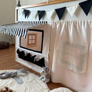 Black Shop Market curtain Ikea Kura/ Bunk bed curtain/ Accessories bed Ikea Kura/ Kura bed tent/ Kura bed vorhang/ Ikea kura canopy house