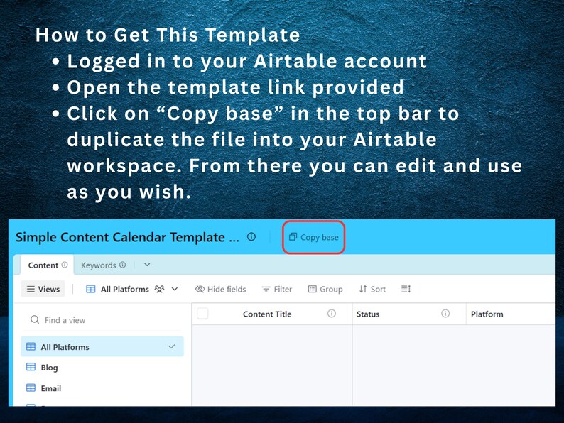 Airtable Content Calendar Template Simple Social Media Planner