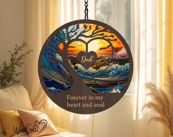 Loss of Family Personalized Suncatcher, Custom Memorial Suncatcher, Mom/Dad in Heaven, Sympathy Keepsake, Memorial Gift, Remembrance Gifts