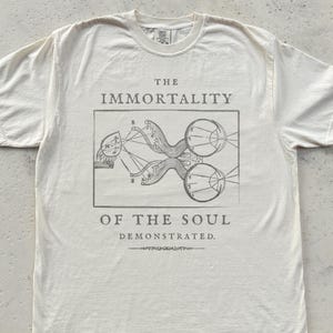 Nieśmiertelność duszy udowodniona | Koszulka z wczesnonowożytnej filozofii, ilustracja naukowa z kartezjańskiego okresu, anatomia szyszynki, Kartezjusz