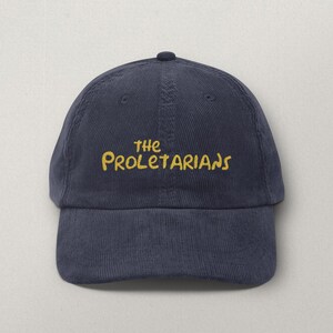 The Proletarians | Embroidered Corduroy Hat, Labor Theory of Springfield Navy Blue