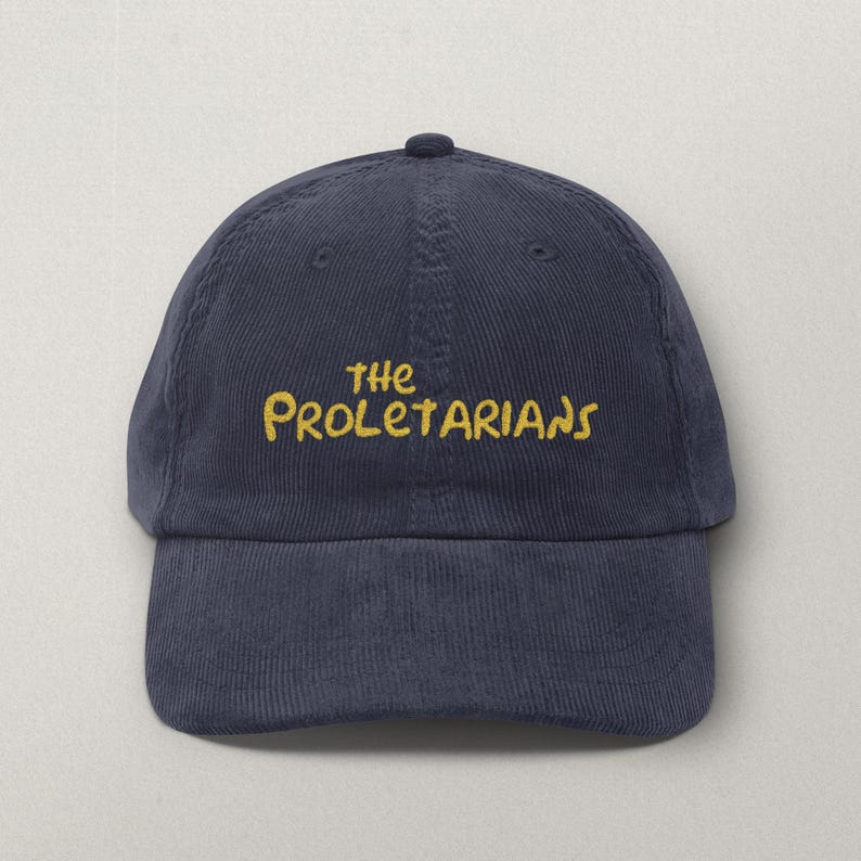 The Proletarians | Embroidered Corduroy Hat, Labor Theory of Springfield Navy Blue
