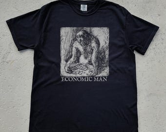 Economic Man | Medieval Creature Graphic Tee, Homo Economicus Economic Monster, Philosophy Shirt, Psychology Gift, Human Nature, Greed