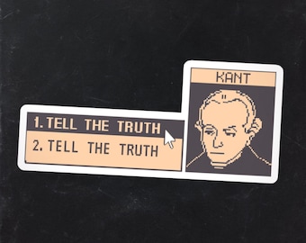 Sticker rétro Kant | Sticker interface jeu RPG, éthique, philosophie morale, philosophe Sticker ordinateur