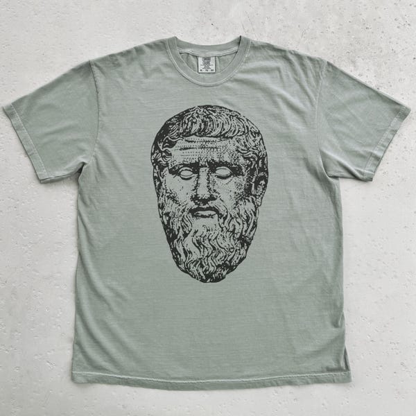 Plato-Shirt | Altgriechisch Büste Philosophie T-Shirt, Philosoph T-Shirt, Sokrates, Diogenes, Aristoteles, Vintages weißes klassisches Kunst-T-Shirt