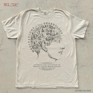 Meditations on First Phrenology | 19th Century Pseudoscientist Shirt, Vintage Medical Illustration, Descartes Inspired Science, Antiquarian