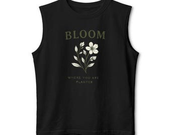Regata "Floresça Onde Você Está Plantado" | Camiseta com Frase Motivacional | Regata Botânica | Presente Inspirador | Boas Vibrações
