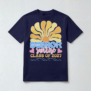 Senior Sunrise Class of 2027 PNG, Boho Retro Sun Graduation Shirt, Cute Senior Year Outfit, Class of 2027 Senior Gift for Girls & Boys