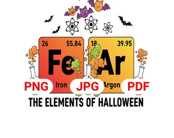 Halloween-Elemente (PNG): Lustiges Design für Naturwissenschaftslehrer (Digitaler Download)