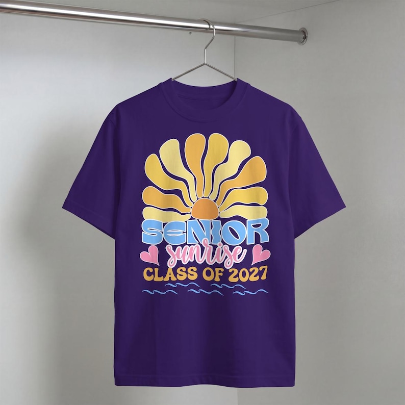 Senior Sunrise Class of 2027 PNG, Boho Retro Sun Graduation Shirt, Cute Senior Year Outfit, Class of 2027 Senior Gift for Girls & Boys