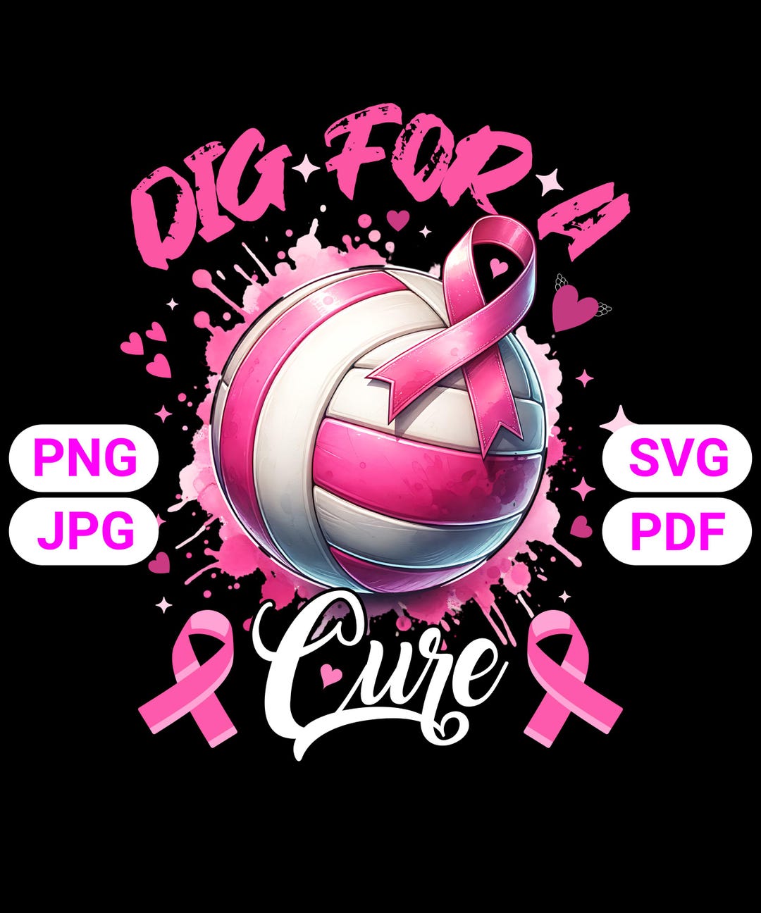 Dig for A Cure PNG, Pink Ribbon Breast Cancer Awareness Tee, Cute ...