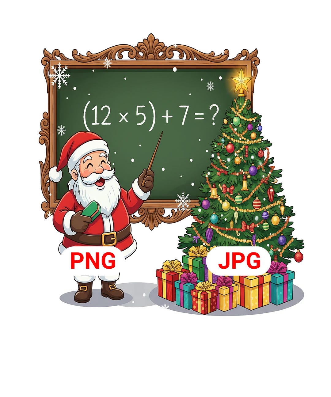 Santa Math Teacher PNG, Christmas Classroom Outfit (digital Download ...