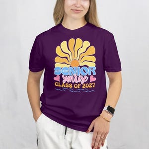 Senior Sunrise Class of 2027 PNG, Boho Retro Sun Graduation Shirt, Cute Senior Year Outfit, Class of 2027 Senior Gift for Girls & Boys