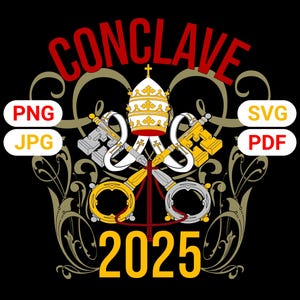 Conclave 2025 PNG, Vatican Inspired Event Design Tee, Conclave 2025 Papal Gathering Symbol Tee, Design Sublimation For Men, Women, & Kids