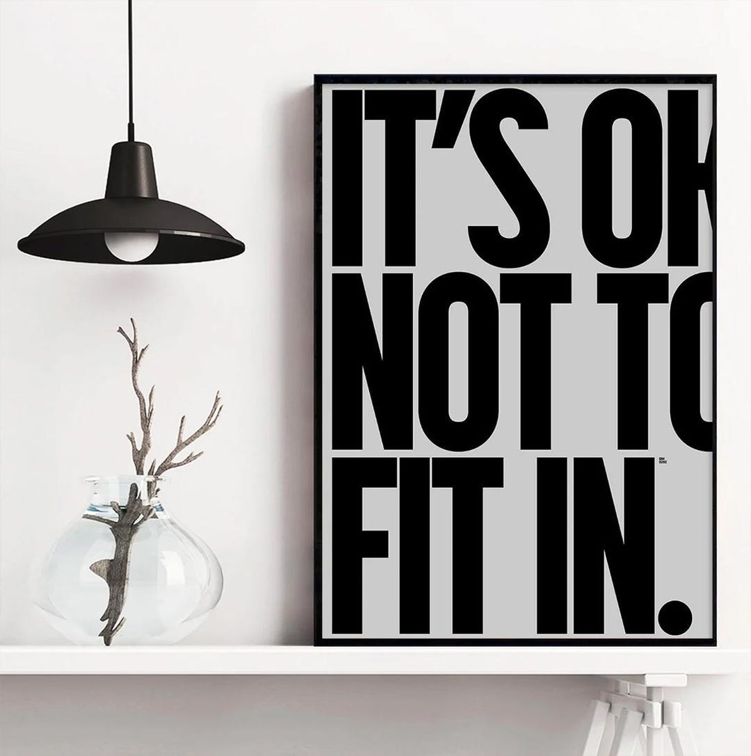 Not Fit In It's Ok to Not Fit in Poster, Uplifting Wall Art, Classroom Poster - Etsy