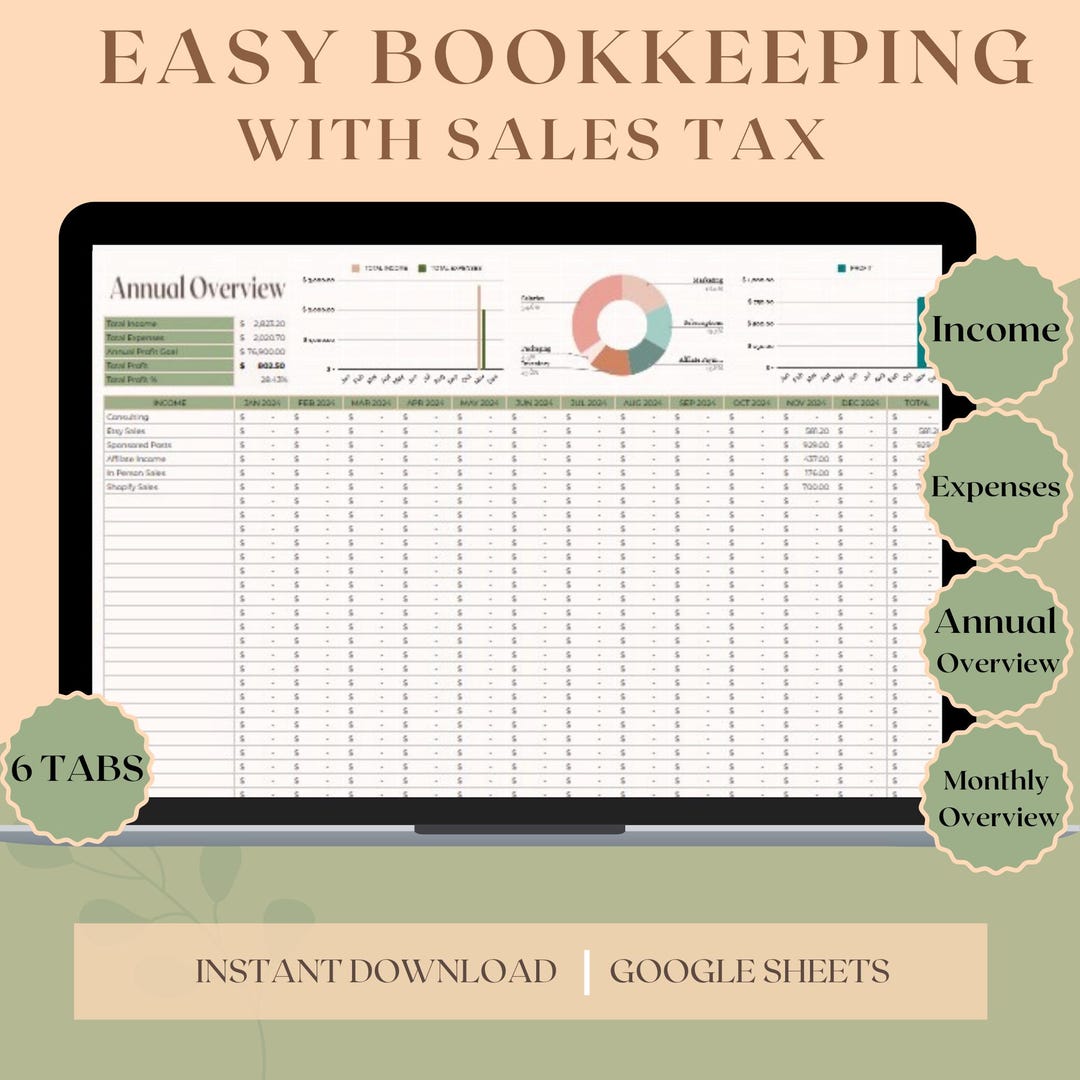 Small Business Bookkeeping Spreadsheet | Google Sheets Accounting ...