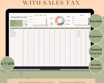 Boekhoudspreadsheet voor kleine bedrijven | Boekhoudsjabloon voor Google Spreadsheets | Inkomsten- en uitgaventracker