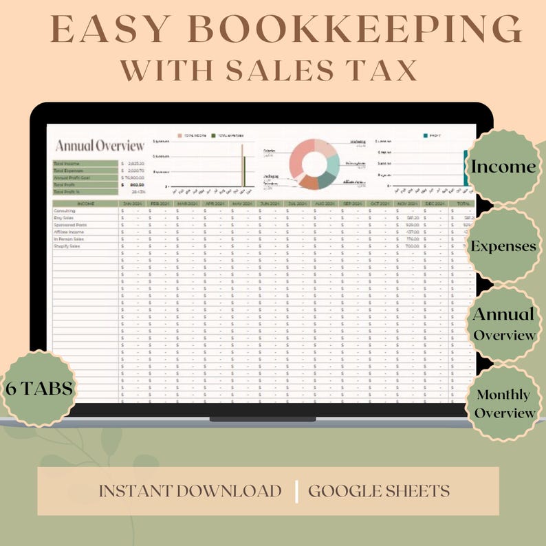 Small Business Bookkeeping Spreadsheet | Google Sheets Accounting ...