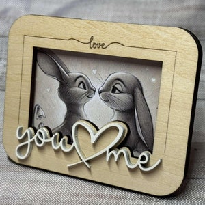 SVG LASER FILE VALENTINE'S DAY cadre photo, y compris licence commerciale, photo aimantée, amour maman soeur petite amie petit ami mari, cadeau d'anniversaire