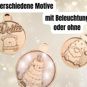 LASERDATEI SVG Kugel 8 Motive inkl. gewerblicher Lizenz, Baumkugel mit Licht, Hygge Laserdatei, Weihnachten Lasercut, Gewerbelizenz