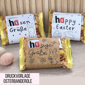 Modello stampabile di Pasqua, confezione pasquale Hanuta, banderole, modello stampabile di Pasqua, modello per lavoretti, coniglietto pasquale in PDF, regalo di Pasqua, souvenir