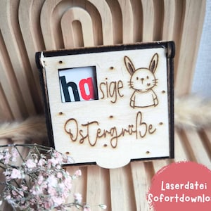 Laserdatei Set Ostern, Laser Datei für Hanuta, Frohe Ostern, Ostergeschenk, Osterhase, Osternest,  Pralinen Geschenkidee Laser