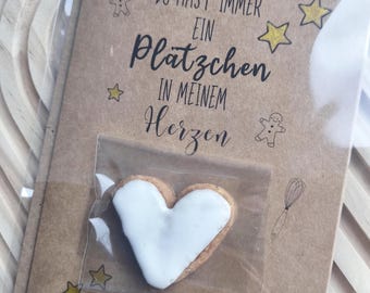 Printable Christmas card template with cookies, printable card – Christmas craft template, cookies in the heart, Christmas card PDF