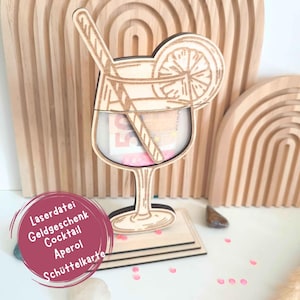 FILE LASER Shaker card Aperol Cocktail, regalo in contanti Laser File, confezione regalo in contanti per bevande, buono, Aperol Spritz, compleanno SVG