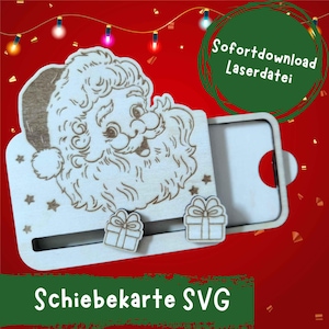 LASER FILE including commercial license, Christmas gift card, Christmas cash gift, voucher holder, Christmas card, cash gift, SVG