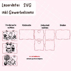 LASERDATEI OSTERKÖRBCHEN inkl. Gewerbelizenz, Osterhase Osterei, Laser Datei Ostern Box, Hase, Mitbringsel, Frohe Ostern, Geschenk