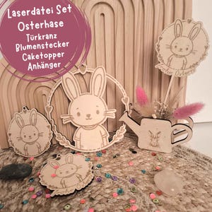 Conjunto LASER FILE PINGENTE COELHINHO DA PÁSCOA Caketopper Porta Guirlanda Loop Flor Plug Presente Tag Coelho da Páscoa, Lembrança, Presente