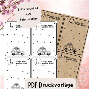 Druckvorlage Hochzeit PDF  - Geschenkidee Hochzeit- Vorlage zum Download ausdrucken - Digitale Datei Hochzeitsgeschenk Geschenkkarte