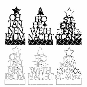 LASERDATEI KLÖTZCHEN EINSCHIEBER inkl. gewerblicher Lizenz, Schriftzug Weihnachten Svg, Oh Tannenbaum Lasercut, Stern Gewerbelizenz digitale
