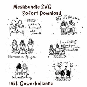 Digitale SVG Datei inkl. Gewerbelizenz, Mega Bundle Freundinnen Laserdatei, Besties, Laserdatei Schwester, Digitale Datei Geschenk Freundin