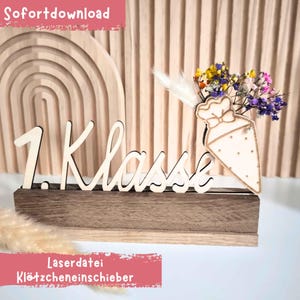 LASERDATEI Einschieber Einschulung Geldgeschenk, Laser Datei Klötzchen 1. Klasse, Schulkind Schultüte, Schulanfang, Lasercut SVG, Geschenk