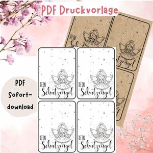 Druckvorlage PDF -  Schutzengel - Tütenklappe Engel - Vorlage zum Download und Selbstausdrucken - Digitale Datei Geschenk