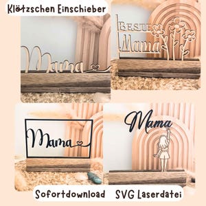 ARCHIVO LÁSER SVG MAMÁ, Día de la Madre, juego de insertos en bloque que incluye licencia comercial, regalo con archivo láser, archivo en bloque mejor mamá, regalo svg