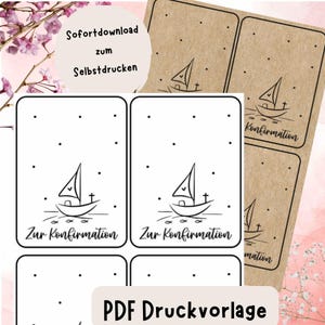 Druckvorlage Konfirmation PDF  - Tütenklappe - Vorlage zum Download ausdrucken - Digitale Datei Geschenk Geschenkkarte Geschenkidee