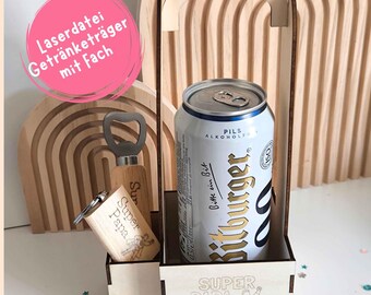 Laser file including commercial license, birthday, Father's Day drink carrier, beer carrier gift packaging dad superhero, beer, men's gift SVG