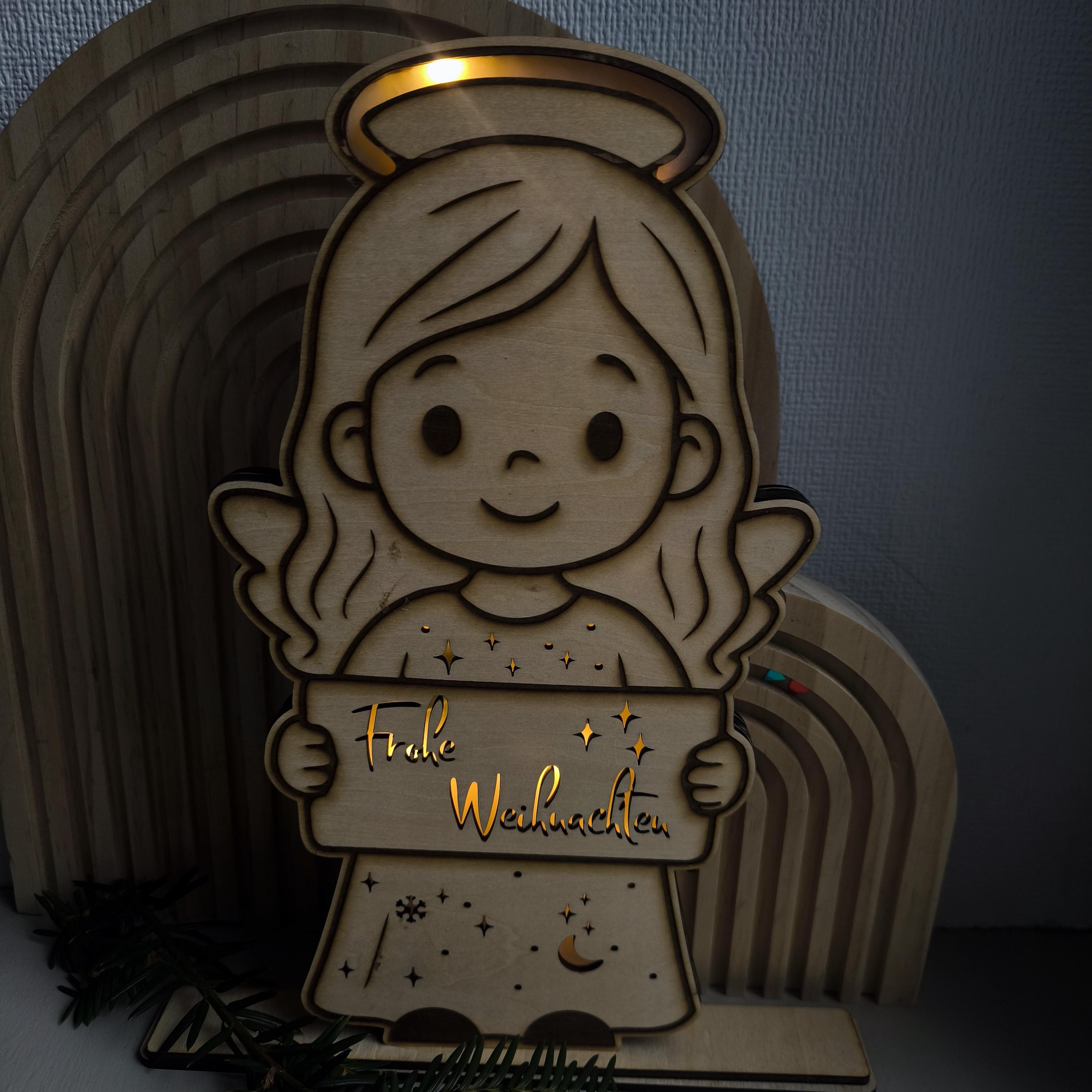 Laser Cut File Christmas Angel Decorative Lamp, SVG Laser File ...