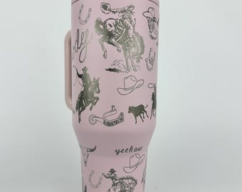 Jarra de agua Western Hydrojug de 40 oz, vaso de viaje con grabado de caballo, idea de regalo, jarra de agua personalizada con nombre grabado para regalo, boda, amante del oeste