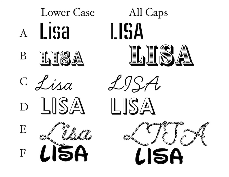Puede incluir: Un fondo blanco muestra varios estilos de texto del nombre "Lisa". El texto se presenta tanto en min&uacute;sculas como en may&uacute;sculas, con diferentes fuentes y dise&ntilde;os. Algunos estilos son en negrita, con contorno o decorativos.
