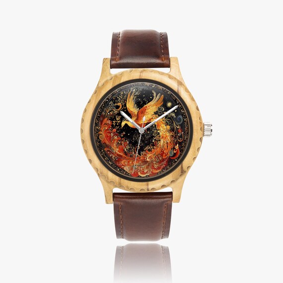 Handgefertigte italienische Uhr aus Olivenholz 45 mm Unisex