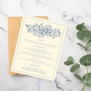 ヴィンテージフローラルディテールカード｜結婚式招待状